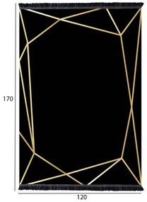 Килим 120х170 - HM7677.30 цвят черен-златист