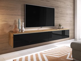 TV шкаф Dalia plus-Natural-Black Glossy