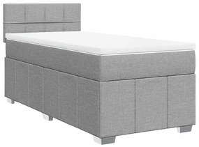 3286895 vidaXL Боксспринг легло с матрак, светлосиво, 80x200 см, плат