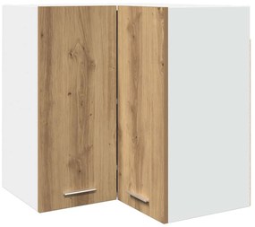 856123 vidaXL Висящ стъклен шкаф, дъб артизан, 57x57x60 см, инженерно дърво