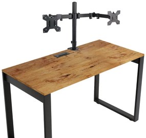 Разопакован: Стойка за монитор Esperanza ERW018, За 2 монитора, 10"-27", VESA 75/100 mm, До 8 кг на рамо, Черен