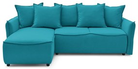 Тюркоазен ъглов разтегателен диван (ляв ъгъл) Leon - Bobochic Paris