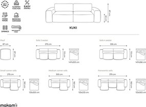 Тъмносин шенилов сгъваем ъглов диван (десен ъгъл) Kuki – Makamii