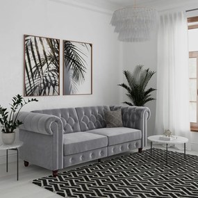 Светлосив кадифен диван 236 cm Felix – Støraa