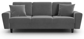 Светлосив кадифен разтегателен диван с място за съхранение 235 cm Kyoto – Cosmopolitan Design