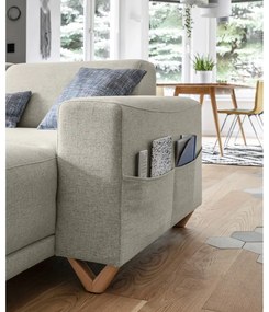 Бежов разтегателен/с място за съхранение ъглов диван (ляв ъгъл/U форма) Classy Sophie – Miuform