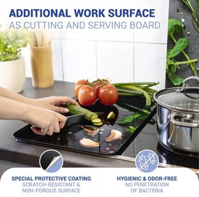 Комплект от 2 капака за печка от сиво стъкло Universal Herbs - Wenko