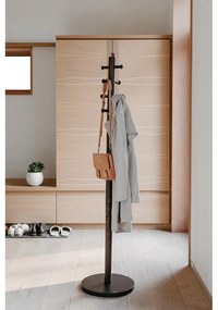 Черна дървена закачалка от естествен каучук Pillar - Umbra