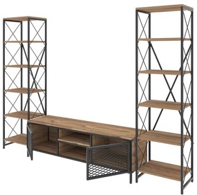 Антрацитен/натурален шкаф за телевизор 150x47 cm Maxim - Kalune Design