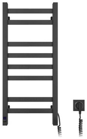 Сушилник за кърпи за баня с термостат AVANGARD 251W/230V 80,6cm IP44 черен десен