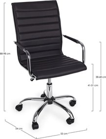 Черен офис стол от имитация на кожа Perth – Yes Everyday