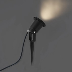 Градински LED прожектор черен с регулируем ъгъл IP65 с кабел и щепсел - Basic