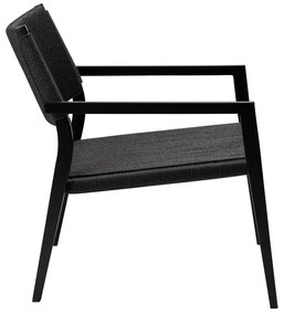 Черен фотьойл с тръстикова плетка Loop - DAN-FORM Denmark