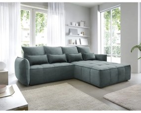 Зелен кадифен сгъваем/с място за съхранение ъглов диван (десен ъгъл) Campo – ELTAP