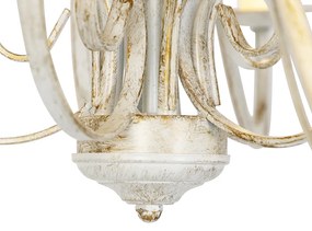 Полилей бял с плисирани кремави абажури с клипс 5-светлина - Giuseppe