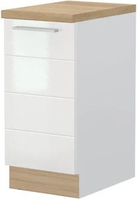 Подов шкаф Hudson R-40-1K-White - White glossy