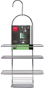 Висящ стоманен рафт за баня в блестящо сребрист цвят Luxy – Metaltex