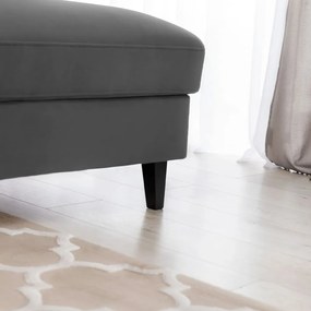 Тъмносив кадифен разтегателен ъглов диван с място за съхранение (десен ъгъл) Foble – ELTAP