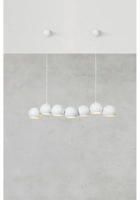 Бяло висящо осветително тяло с метален абажур Cupolo – Markslöjd