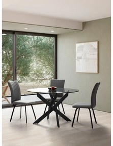 Кръгла маса за хранене със стъклен плот 120x120 cm Ruth - Marckeric