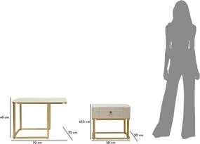 Кремави/златисти масички за кафе в комплект от 2 бр. от декор от мрамор 50x70 cm Beauty – Mauro Ferretti