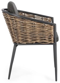 Сив градински стол метален Maribela – Bizzotto