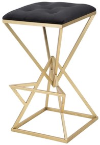 Черен/в златист цвят тапициран бар стол (височина на седалката 75 cm) Piramid – Mauro Ferretti