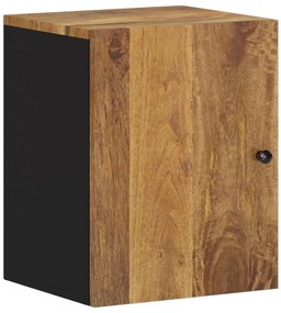351993 vidaXL Стенен шкаф за баня 38x33x48 см масивно мангово дърво