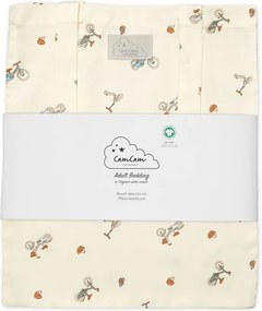 Светложълто единично детско спално бельо от органичен памук 140x200 cm Bicycles – Cam Cam Copenhagen