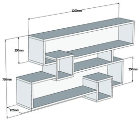 Стенен рафт HM8991.01 бял цвят