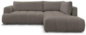 Кафяво-сив сгъваем/с място за съхранение ъглов диван (десен ъгъл/L форма) Fuji – Bobochic Paris