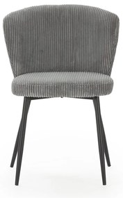 Сиви велурени трапезни столове в комплект 4 бр. Megan – Marckeric