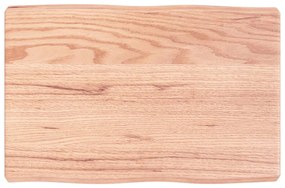 363931 vidaXL Плот за маса светлокафяв 60x40x(2-6) см обработен масивен дъб