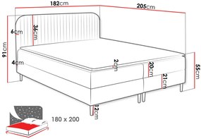 Тапицирано легло Box Best I-Маслинено-180 x 200