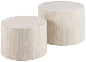 Бежови кръгли масички за кафе в комплект от 2 бр. от камък ø 58 cm Dice – Actona