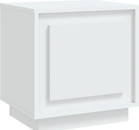 819836 vidaXL Нощно шкафче, бяло, 44x35x45 см, инженерно дърво