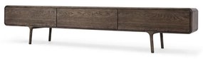 Кафява маса за телевизор от масивен дъб 220x45x45 cm Fawn – Gazzda