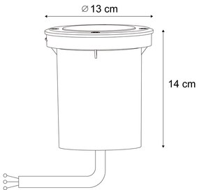 Модерен градински спот бежов GU10 50mm регулируем IP65 - Delux