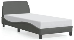 373106 vidaXL Рамка за легло Dover, тъмносива, 90x200 см, плат