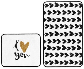 Бели/черни килими за баня в комплект 2 бр. 60x100 cm – Mila Home