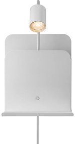 Nordlux - Стенно осветително с USB и рафт ROOMI 1xGU10/8W/230V бяло