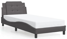 3208152 vidaXL Рамка за легло без матрак Zadar, сива, 90x190 см изкуствена кожа