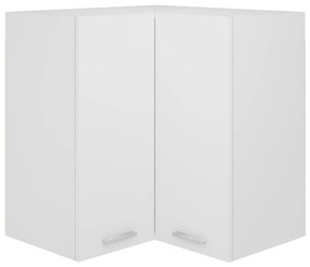 802537 vidaXL Ъглов шкаф за окачване "Lyon", бял, 57x57x60 см, инженерно дърво