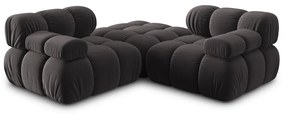 Тъмносив ъглов диван от кадифе Bellis - Micadoni Home