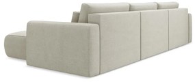 Бежов разтегателен ъглов диван с място за съхранение (U форма) Kapua – Makamii