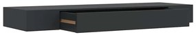 288206 vidaXL Окачен стенен рафт с чекмедже, черен, 80x25x8 см