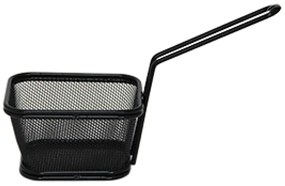 Horecano - Иноксова кошничка за сервиране, правоъгълна с дръжка 10,5x9x6,2 см B2230 (181003-3)