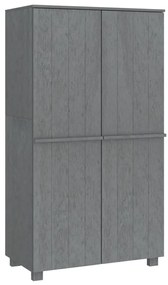 340482 vidaXL Гардероб HAMAR, тъмносив, 89x50x180 см, борово дърво масив