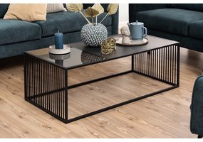 Черна масичка за кафе със стъклен плот 60x120 cm Strington - Actona