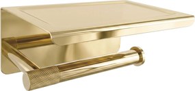 Държач за тоалетна хартия с етажерка 6613 Modern Gold
